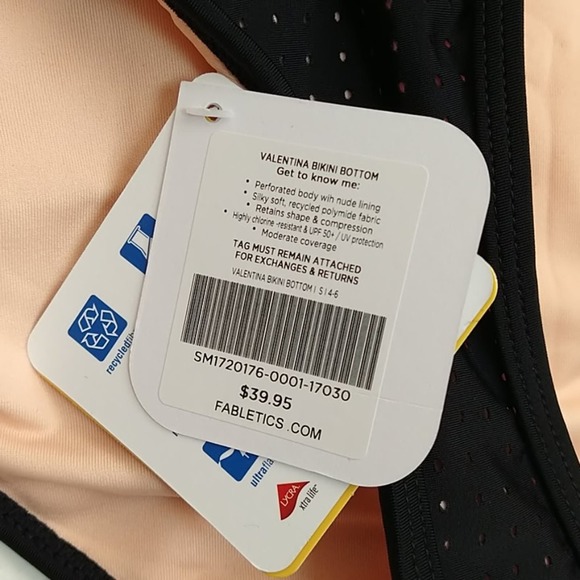 Fabletics Black Perforated Valentina Bikini Bottom Swim - Picture 5 of 7